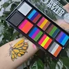 Fast Delivery Body Painting Face Color Kit Children's Safe Non-toxic Flash Tattoo Art Palette Makeup Halloween Dance Party 3