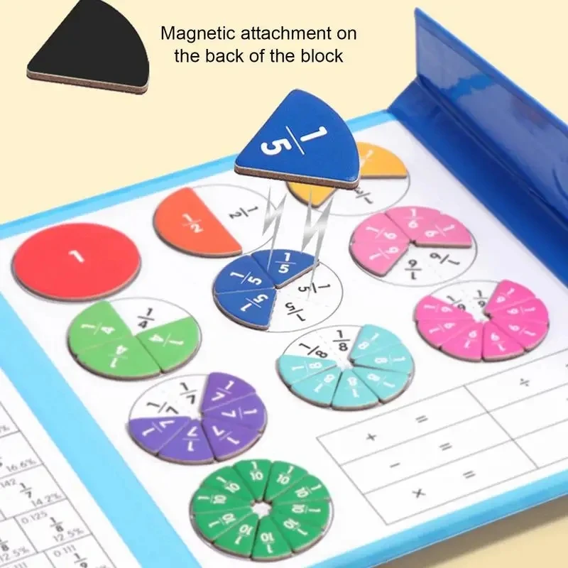 Magnetic Fraction Learning Math Toy Montessori Arithmetic Teaching Aids Wooden Book Educational Toys for Children Christmas 1Set fidget toys educational toys math toys magnetic toys learning puzzle toys teaching aids toys fraction math manipulatives fraction puzzles