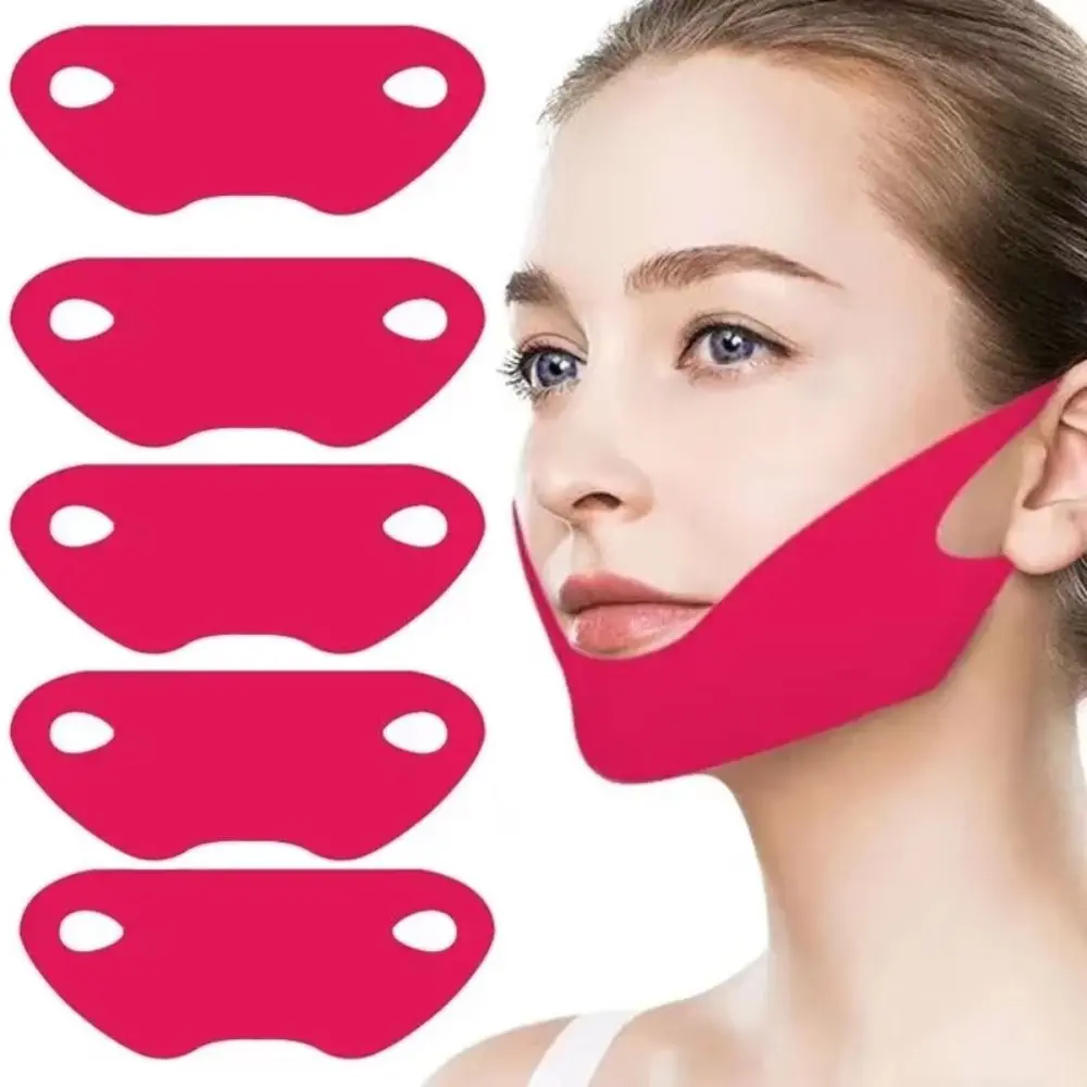 5개입/팩 V라인 페이셜 리프팅 마스크 V라인 탄력 소프트 젤 얇은 페이스 마스크 뷰티 도구 저자극성 페이스 리프트 마스크