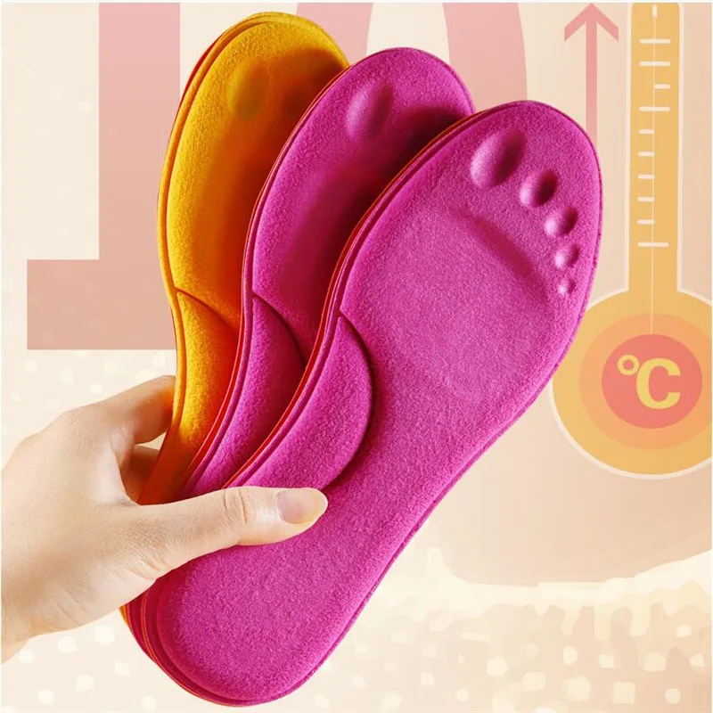 Self Heated Thermal Insoles for Feet Warm Memory Foam Arch Support Insoles for Women Winter Sports Shoes Self-heating Shoe Pads