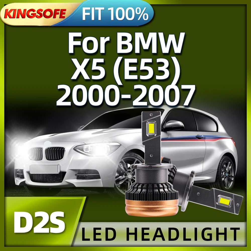

Roadsun LED Headlights D2S 130W Super Bright Car Bulbs 6000K Headlamp For BMW X5 E53 2000 2001 2002 2003 2004 2005 2006 2007
