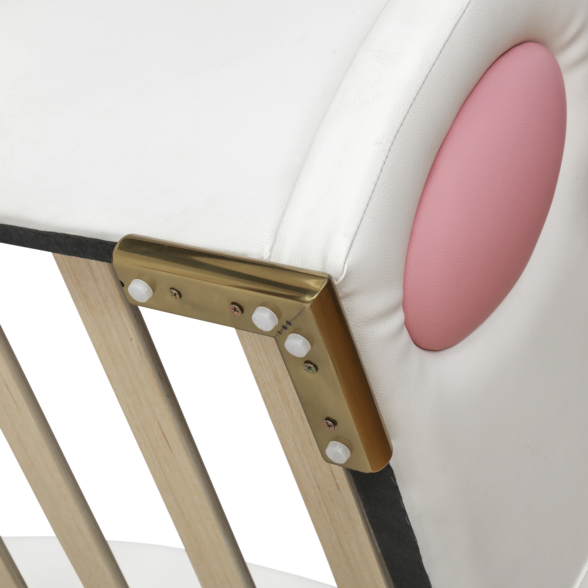 Polsterbett, Einzelbett, Kinderbett, Kopfteil in Form einer Cartoon-Katzenpfote, mit Kinderrutsche und 90x200cm. – Detail 25