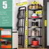 Corner Rack Foldable Corner Shelf Fan-Shaped Corner Storage Rack Steel Shelves 6
