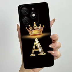 Crown Letter Silicone Soft Phone Case with Camera Protection and Back Cover Bumper for Tecno Spark 20 (HEI - TYHEI4A)