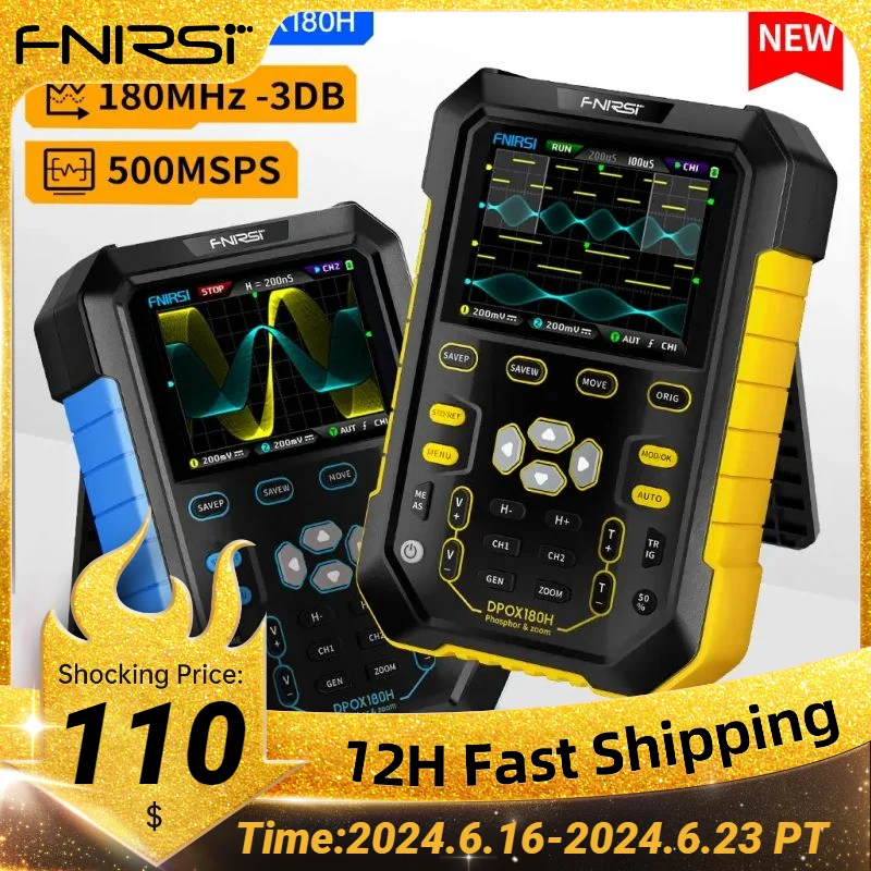 FNIRSI DPOX180H Handheld Dual Channel Digital Oscilloscope 180MHz 3DB 2 Fnirsi dpox180h handheld dual channel digital oscilloscope 180mhz 3db 2