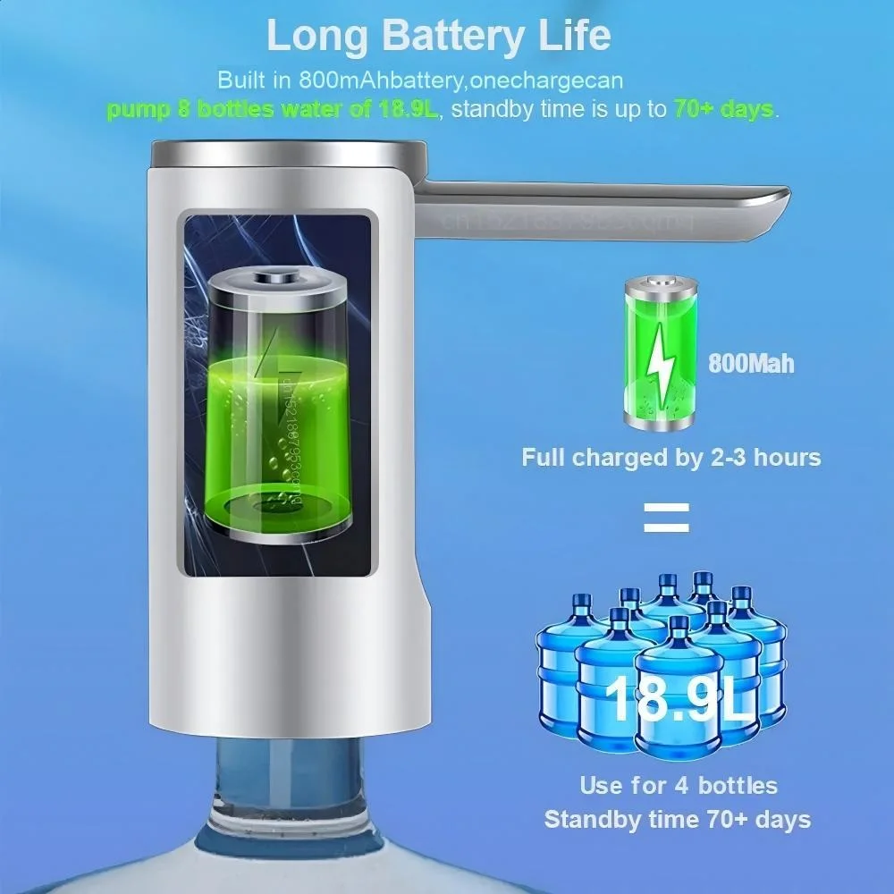 Electric Water Dispenser Foldable Automatic Water Pump Bottle With LED Display USB Charging Household Barreled Water Dispenser 4