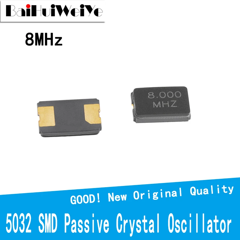 10Pcs/Lot 8MHZ 8M 8.000mhz 20pF 5*3.2 SMD Quartz Resonator Crystal 2Pin 5032 Passive Crystal Oscillator Good Quality 10pcs hc49s passive 4mhz 6mhz 8mhz 12mhz 16mhz 20mhz 24mhz 32 768k 32 768k quartz crystal resonator passive oscillator