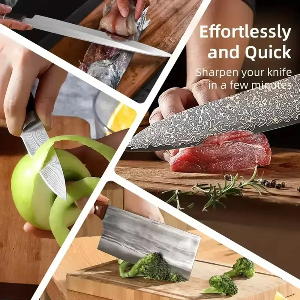 Rolling Knife Sharpener Kit with Industrial Diamonds for Chef Knives