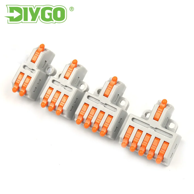 

5/10PCS Compact Conductor Fast Wire Connectors 1 in multiple out Splitter Push-in Splicing Terminal Block M3 Screw Fixing