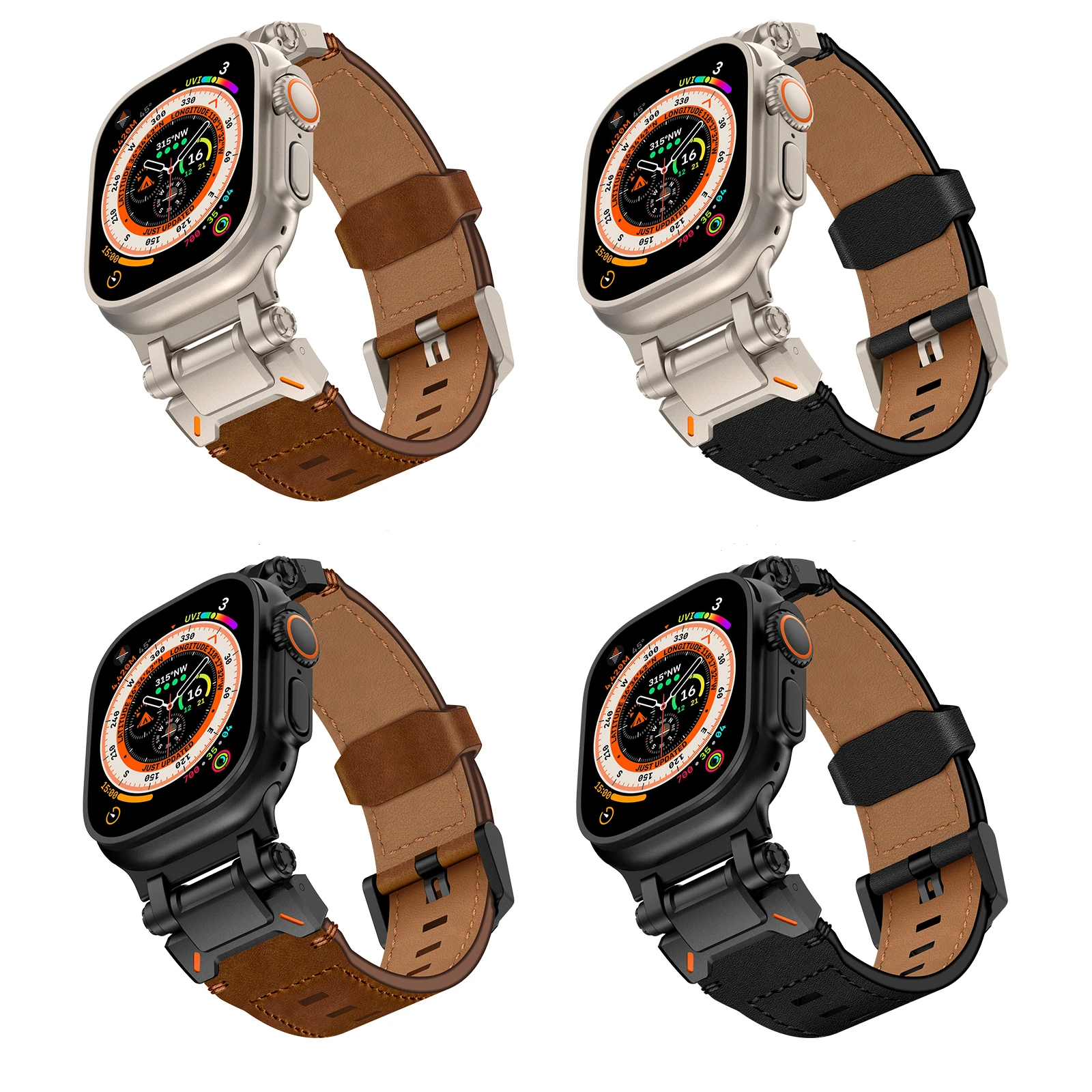 Genuine Leather Band for Apple Watch Ultra 2 49mm Series 9 8 7 45mm Correa Strap for iWatch 6 5 4 Se 3 44mm 42mm ultra Bracelet