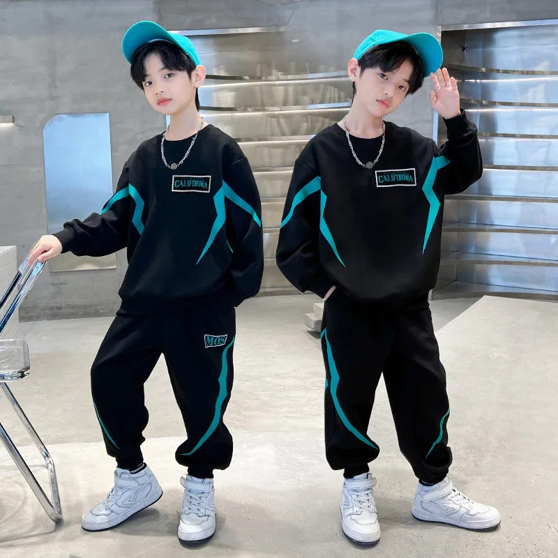 winter Autumn Boys Clothes children Set Sweatshirt Tracksuits Kids Suit patchwork sweatshirt t shirt + pant teens 4 12 Year