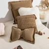 Ins Cute Bow Cushion Solid Color Princess Seat Chair Cushion Sofa Decorative Throw Pillows Pompom Cushions 2