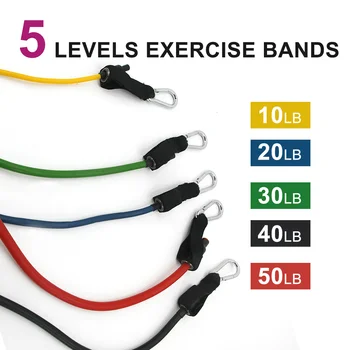 A4A (5 PC set resistance band )Resistance bands, exercise bands, exercise resistance bands, exercise resistance bands, men's and 6