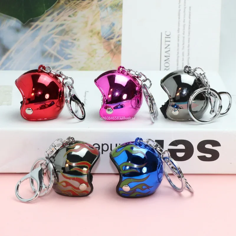 1Pcs Creativity Motorcycle Helmets Keychains Cute Safety Helmet