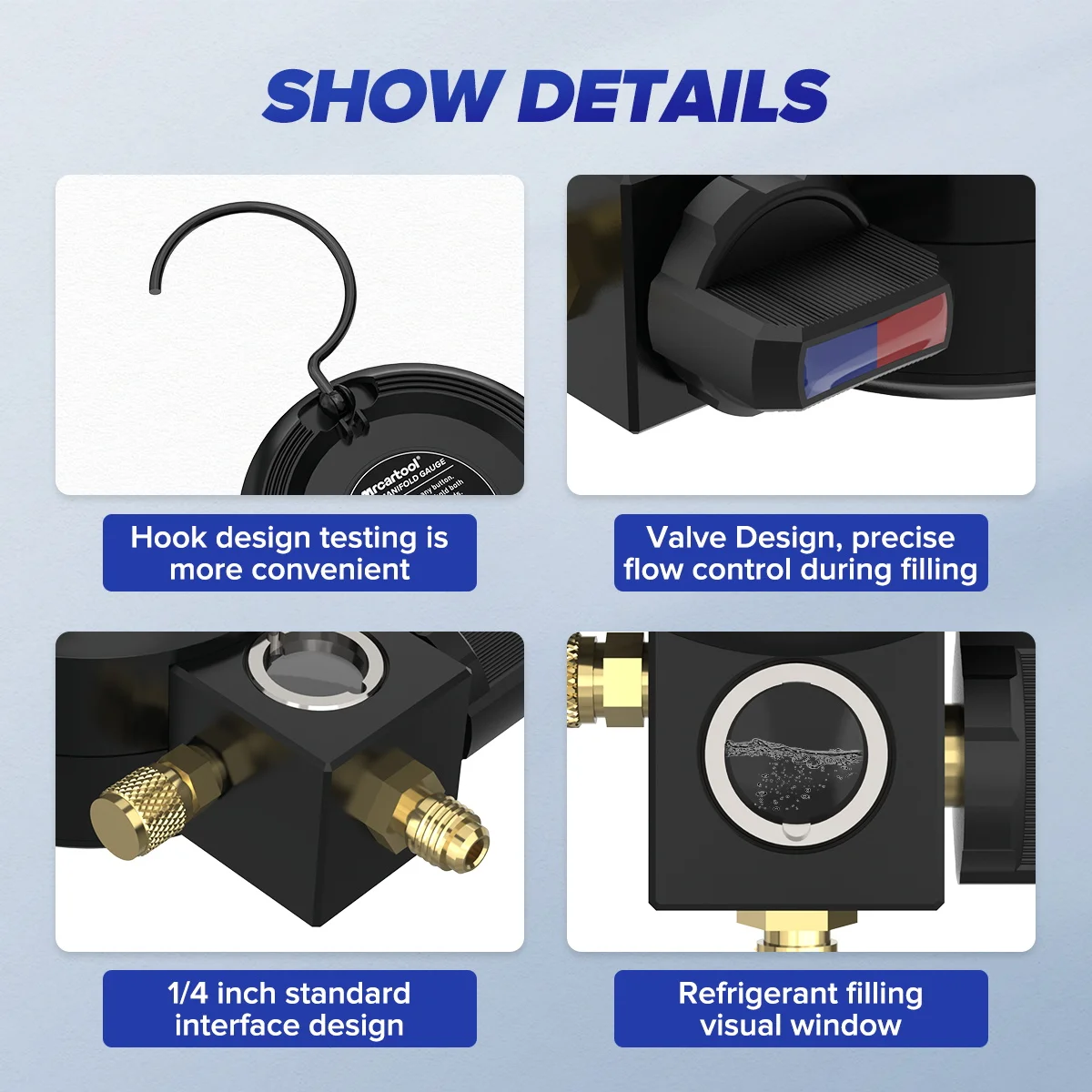 진공 압력 테스터 디지털 매니폴드 게이지 키트 R134a HVAC L201 공조 냉매 누출 테스트 도구 PK 테스토