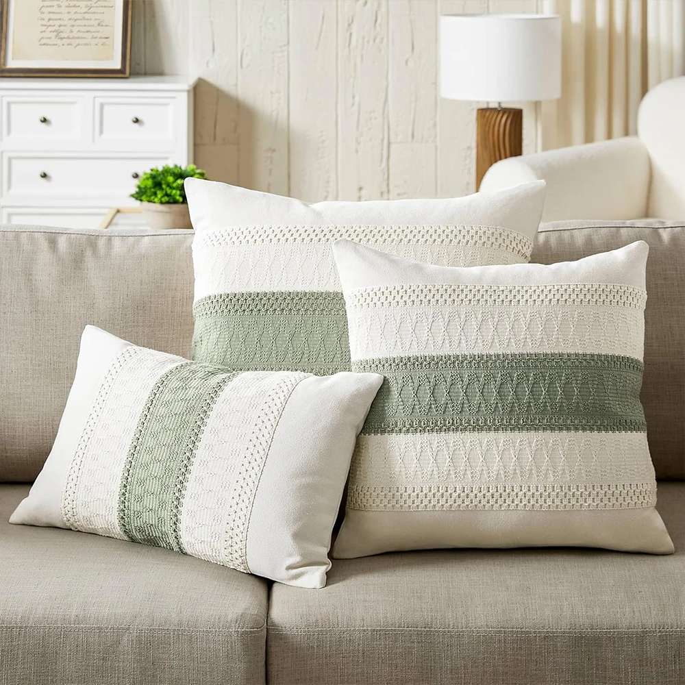 Boho Farmhouse Decorative Throw Pillow Cover