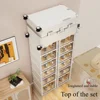Stackable Foldable 6 Layer Shoes Box Transparent Sneaker Shoe Storage Organizers Box Dustproof High-top Cabinet Shoe Rack Shelf 6