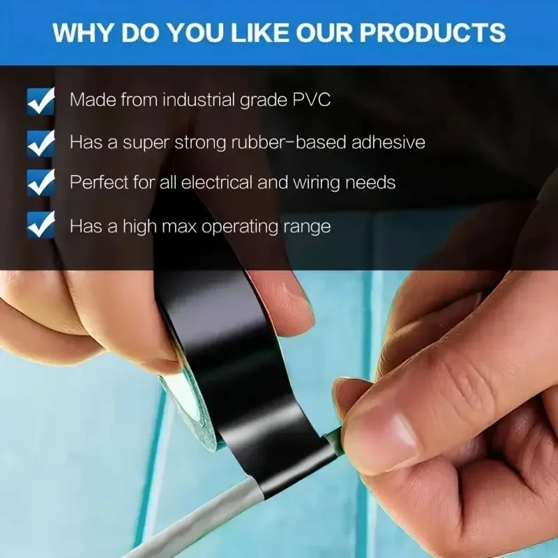 Black High-Temperature Resistant Electrical Tape - Durable and Soft Insulating Adhesive