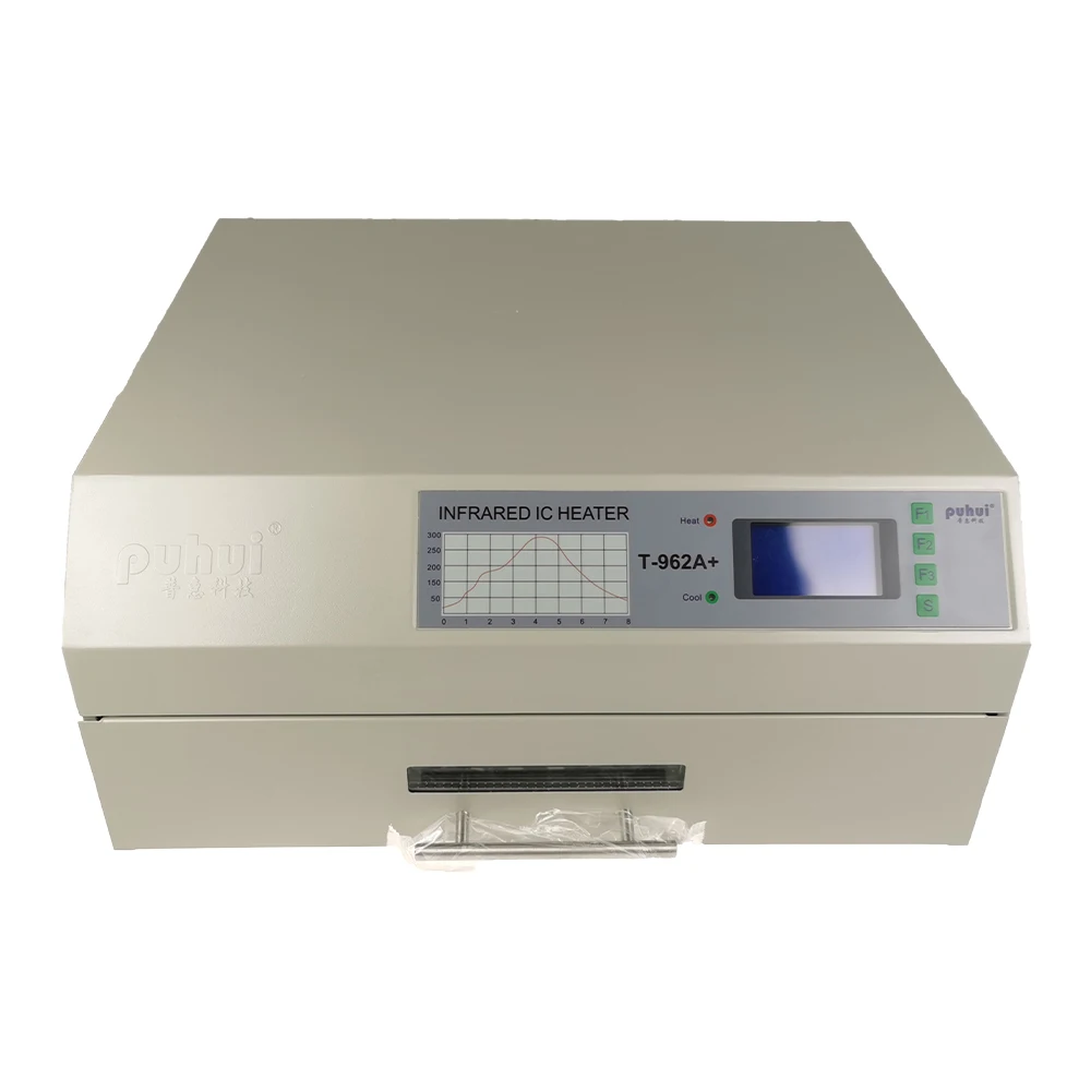 New Arrival PUHUI T-962A+ Infrared IC Heater T962A+ Reflow Oven BGA SMD SMT LED PCB Rework Station T 962A Plug Soldering Station