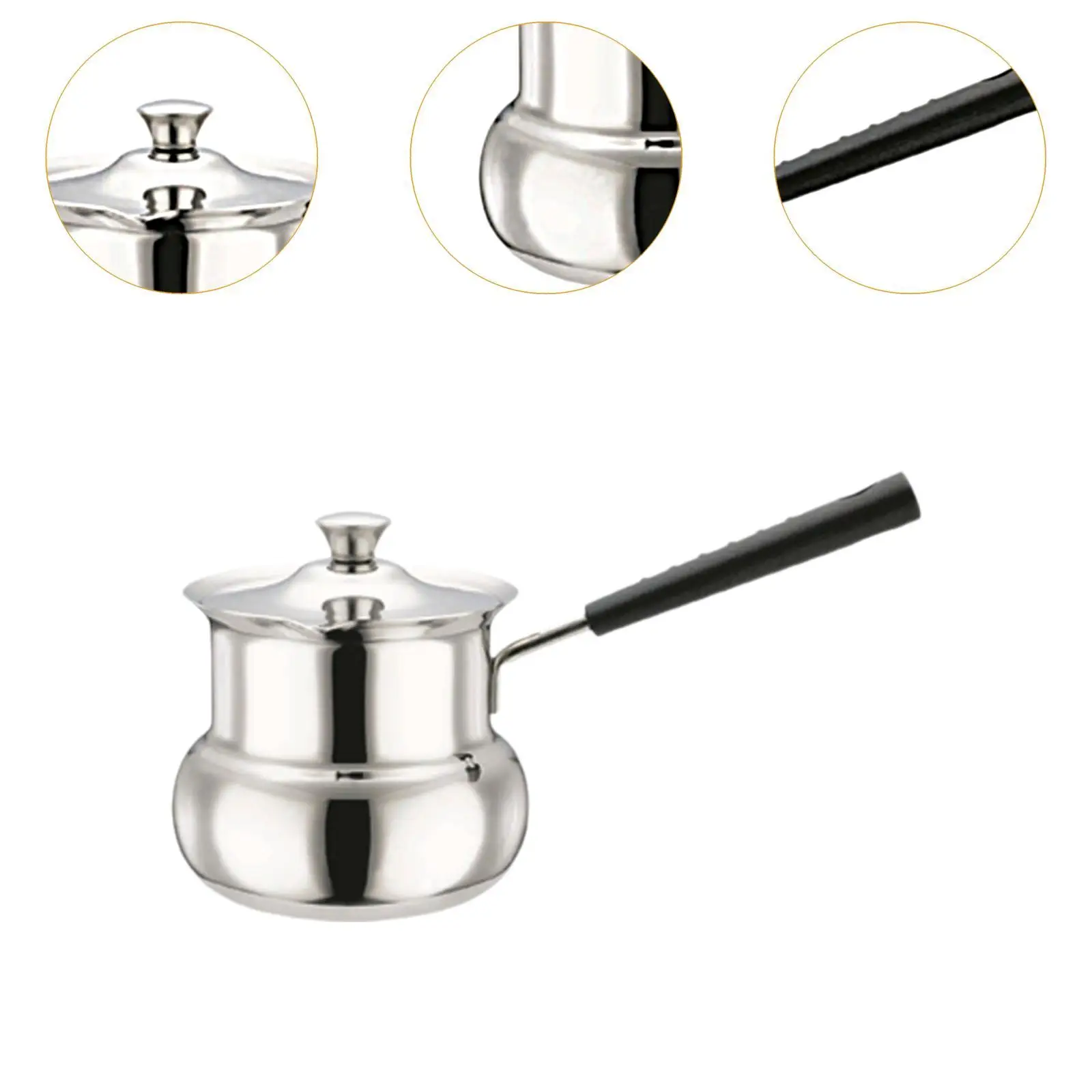 Coffee Pot with Handle Butter Melting Pan Milk Butter Warmer Pot Coffee Maker for Camping Home Kitchen Office Restaurant