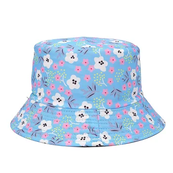 2022 New Summer Floral Bucket Hat Women Men Outdoor Foldable Bob Fisherman Hat Girls Gorros Panama Sun Hat 4