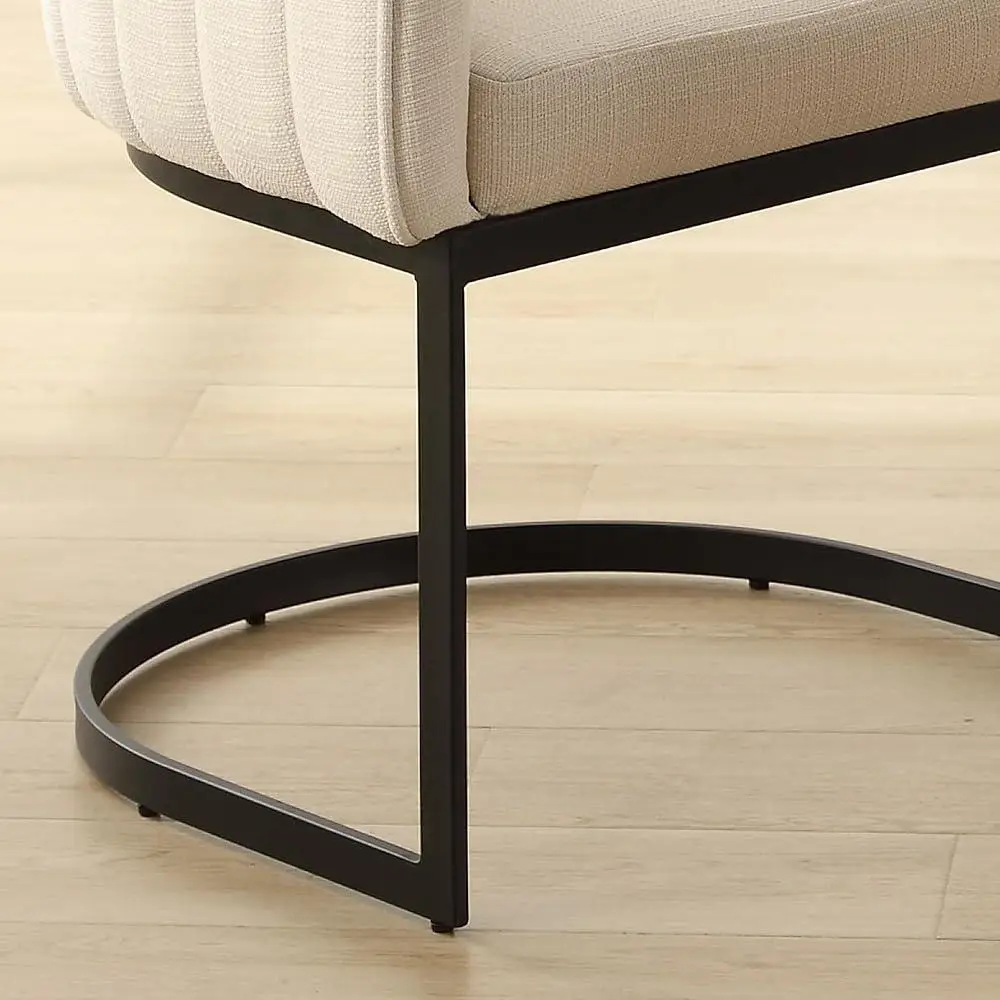 Mid Century Modern Dining Chairs Set of 4 Comfy Upholstered Kitchen Chairs with Armrests and Metal Bases Perfect Dining Room 5