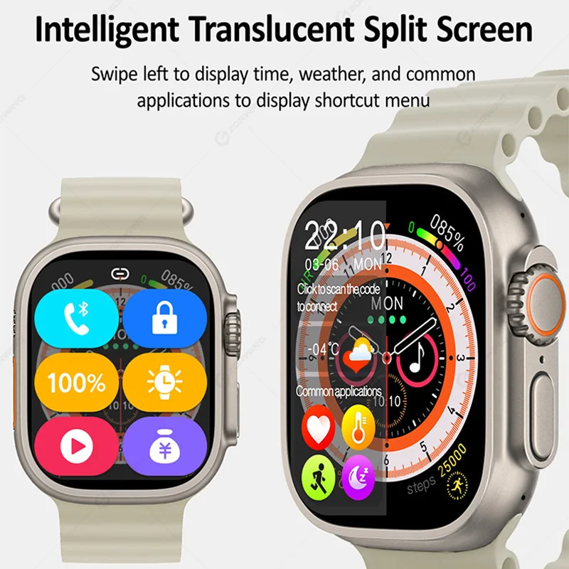 HK8 Pro Max Ʈ Ʈ ġ  49mm AMOLED ħ NFC Smartwatch  ƮϽ ð IOS 2023