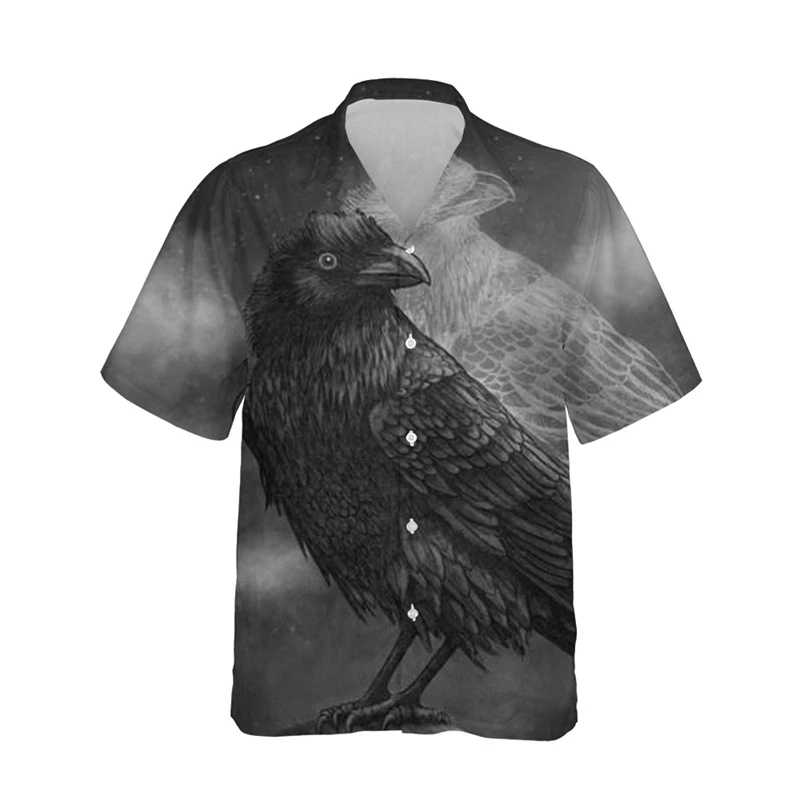 thumbnail image 1 of Camisetas con estampado de cuervos en 3D para hombre, camisetas de gran tamaño con gráfico de pájaro cuervo y animal, camisetas casuales de manga corta para hombre y mujer, 1 of 5