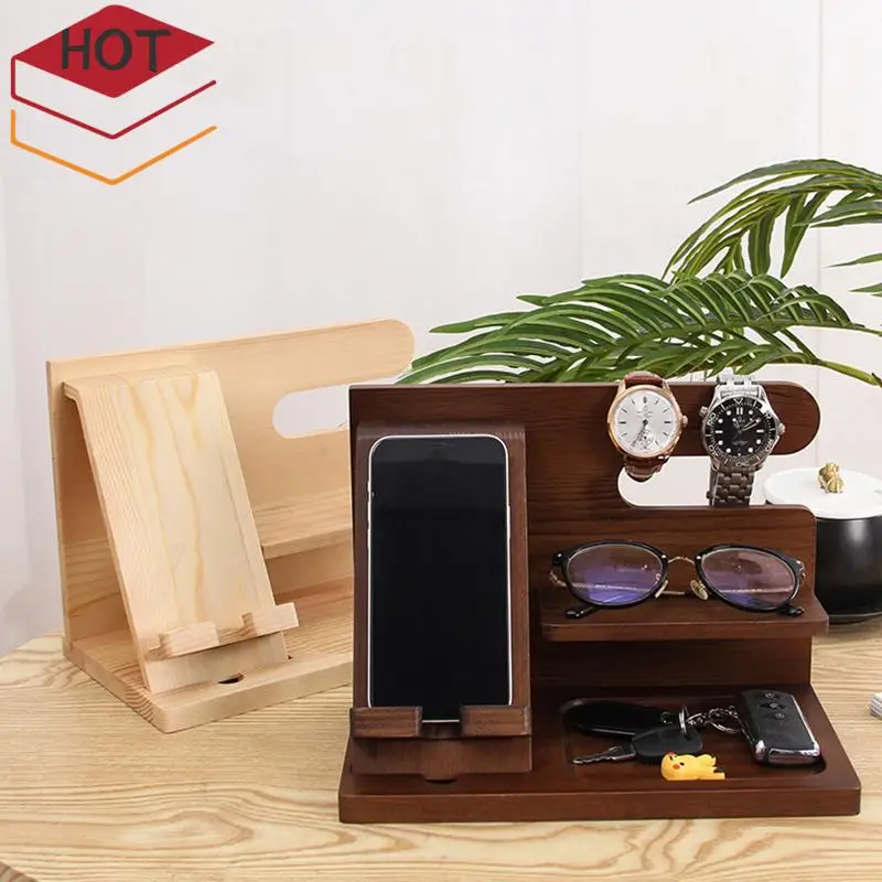 

Прикроватный органайзер, деревянный держатель для ключей, кошелек, подставка, органайзер для часов, подарки на день святого Валентина для него, деревянный Органайзер