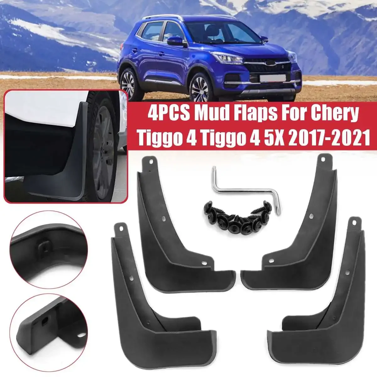 

Брызговики для Chery Tiggo 4 5X 2017-2021, 4 шт.