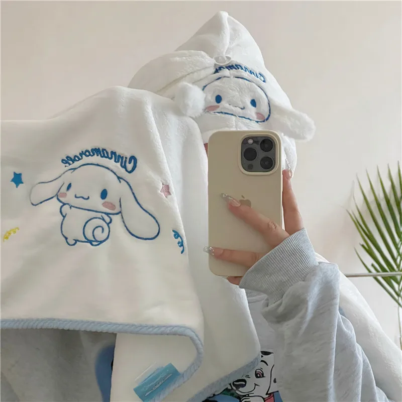 Sanrio Korean Cute Bath Towel Cinnamoroll Wearable Wrappable Bath Skirt Dry Hair Cap Absorbent Quick Dry Household Bath Towel adult quick drying hair shower cap bath head hat towel bow tie women strong absorbent pink blue seven colors bathroom accessory