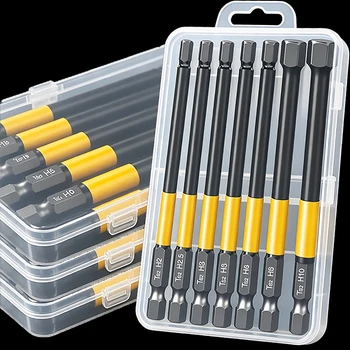 50/100mm Magnetic Hex Screwdriver Bits Extended Hexagonal Drill Bit with Enhanced Grip for Secure Screw Holding Screw Driver Set 1