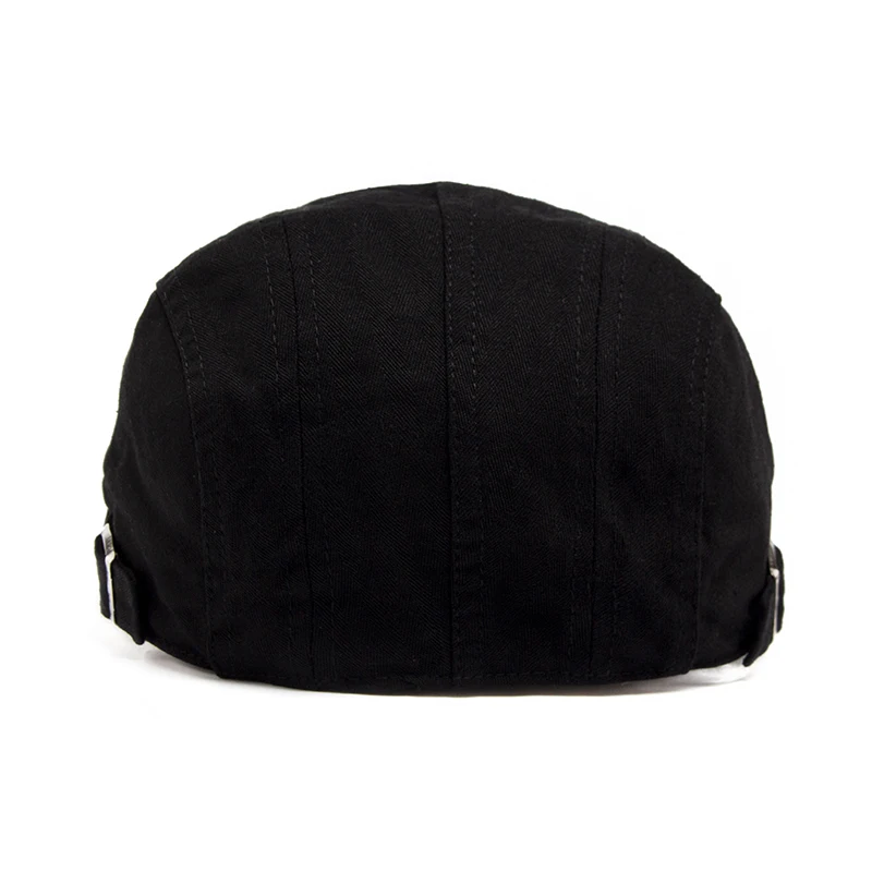 Men's Casual Berets Solid Color Vintage Cotton Visor Caps Summer