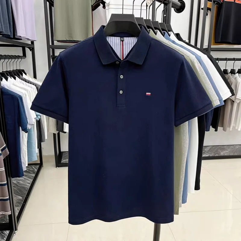High quality brand summer new men's short sleeve fashionable striped golf polo shirt high-end designer design embroidered Tshirt 21 Sdfbf3643f41b46259e76801bad6fb51ce