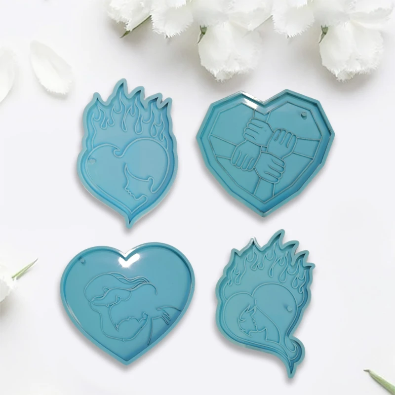 

Epoxy Resin Mold Keychain Pendant Silicone Mould DIY Crafts Cup Mat Tool