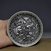 Collection Chinese Tibet Silver Carved Fish Plate Dish Exquisite Statues 2