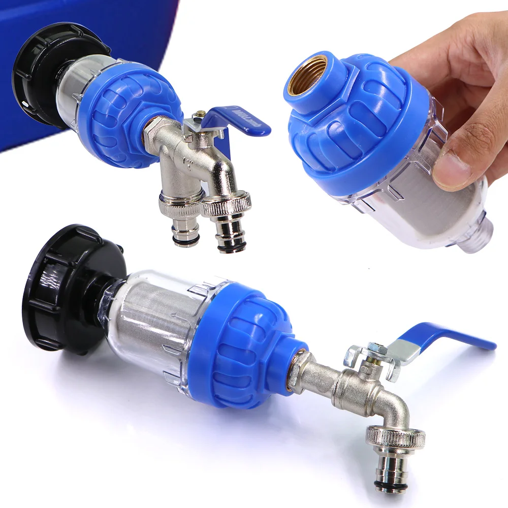 1/2" 40μm Prefilter IBC Water Tank 16mm Garden Tap Faucet Filter 316 Stainless Steel Screen Filter Impurities Irrigation Coupler