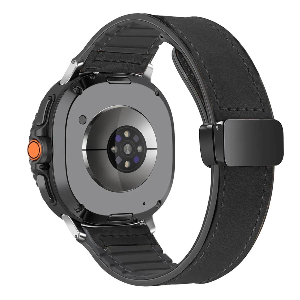 Magnetic Buckle Leather Silicone Watch Band Bracelet
