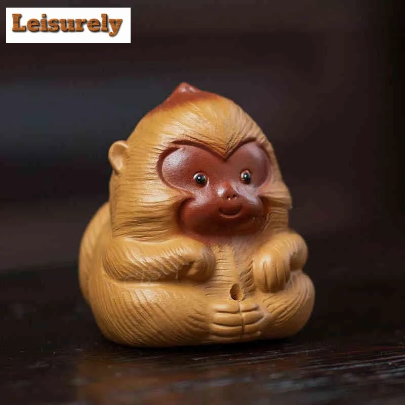 Yixing Zisha Zodiac Monkey Wukong Great Sage Incense Holder Tea Pet Luxury Tea Games Tea Figurine Play Toys Tea Statue Ornaments