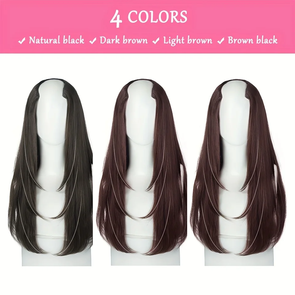 Synthetic Hair Extension Black Clip In Hair Pieces for Women