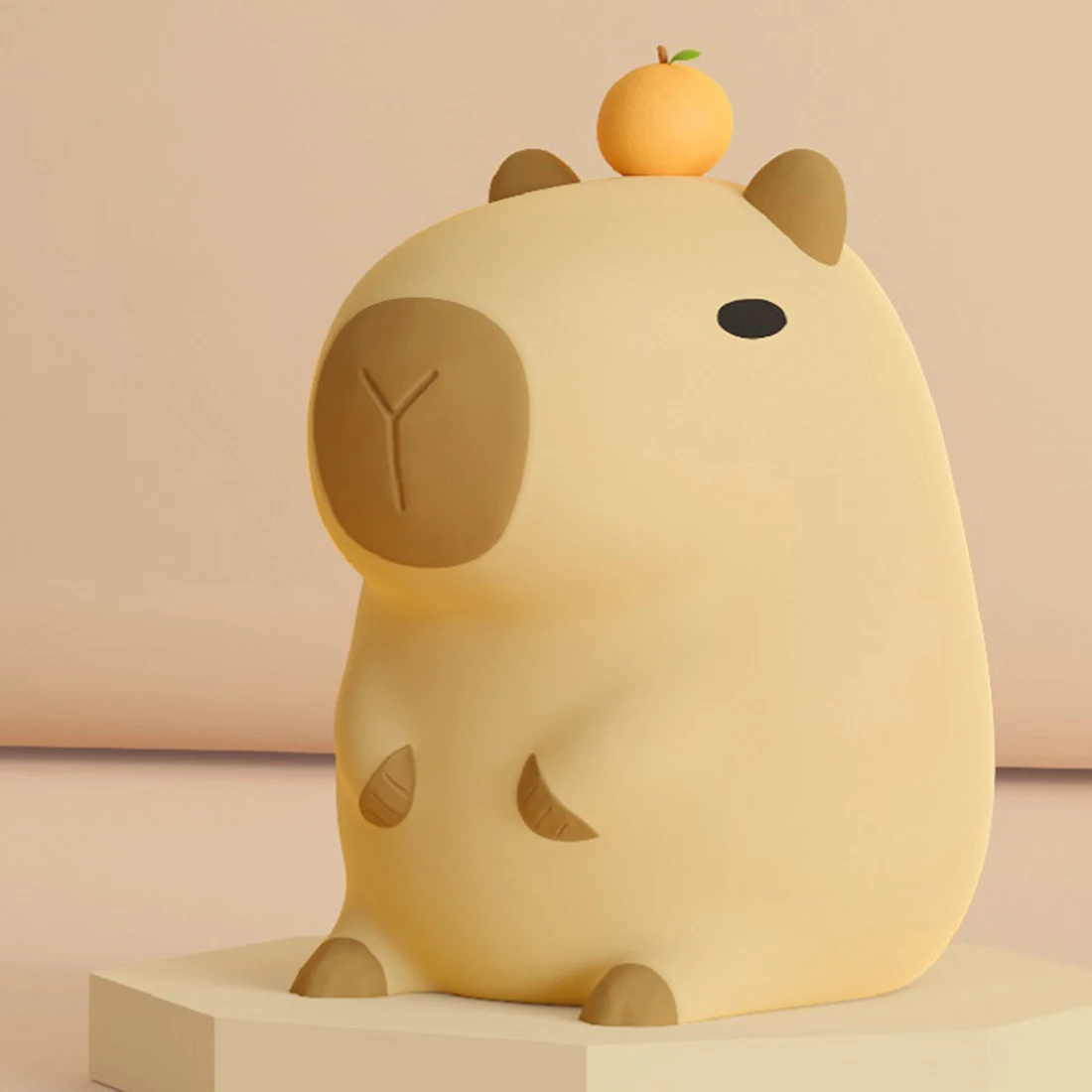 카툰 카피바라 실리콘 야간 조명, USB 충전식 타이밍 디밍 수면 야간 램프, 어린이 방 장식, 1PC