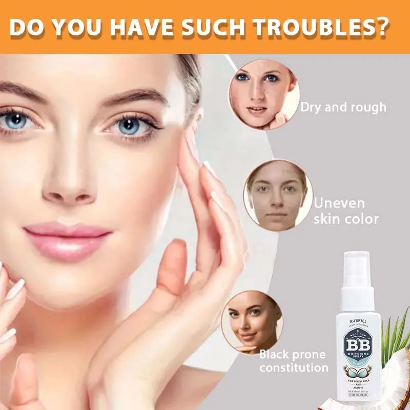 30ml Skin Whitening Spray Facial Sunscreen Protection Toning Sunblock Spray Bleach Armpit Whitening Underarm BB Cream