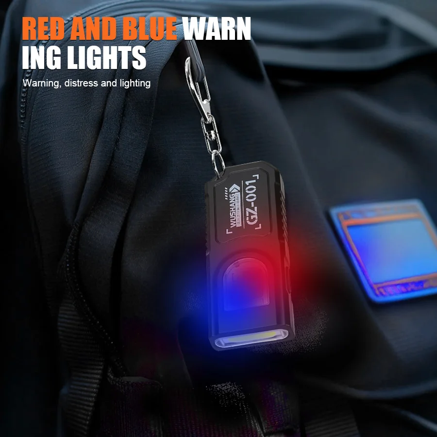 Compact Multifunctional Keychain Flashlight - USB Rechargeable Mini COB Work Light and Pocket Lamp
