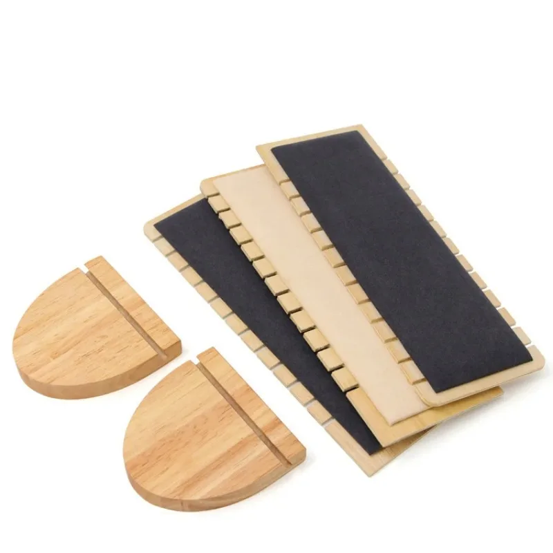 Modern Bamboo Pendant Necklace Jewelry Tabletop Display Board Rack 12 Slot Hanging Neckform Chain Storage Holder Stand Organizer