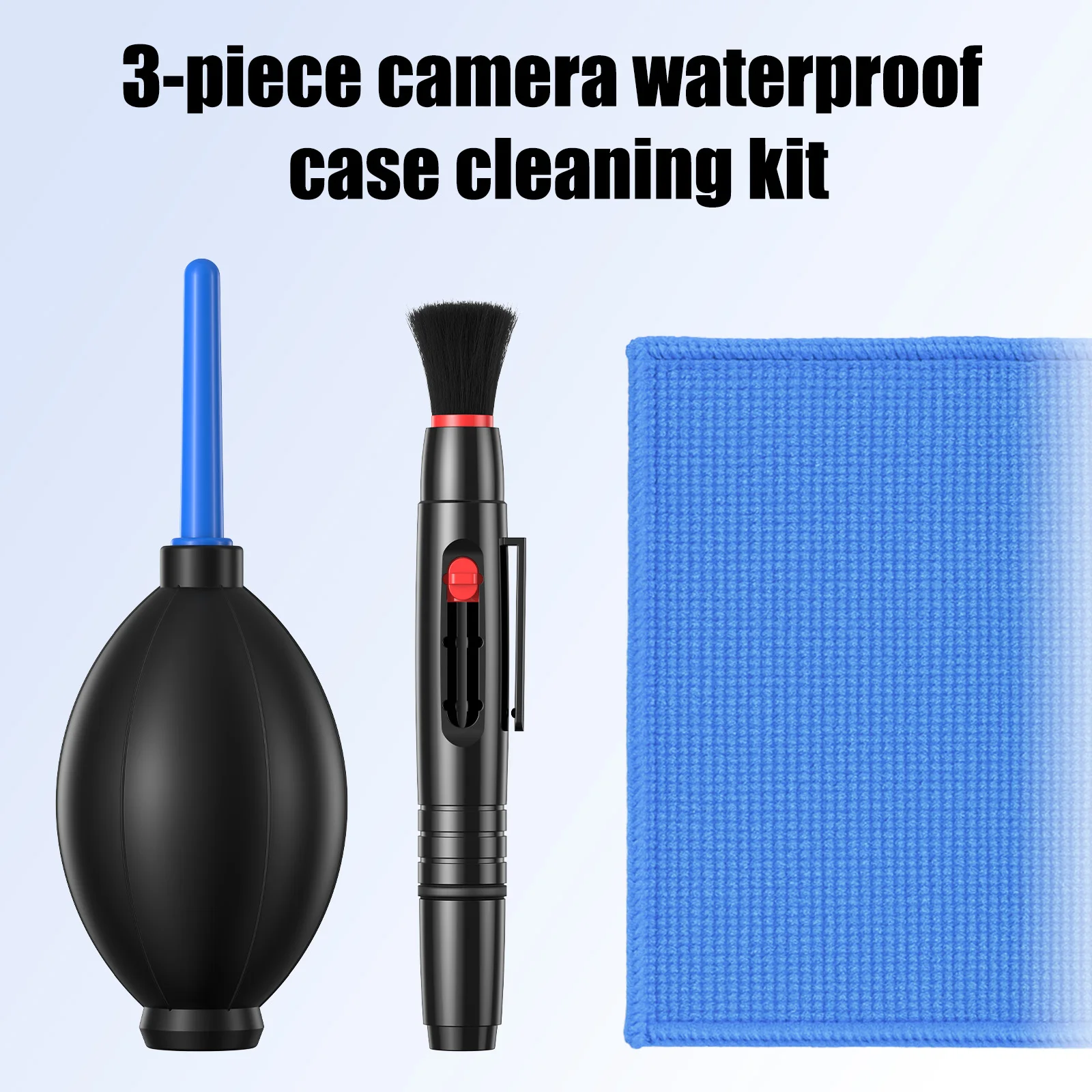 Camera Lens Cleaning Kit with Air Blower Brush Microfiber Cloth & Lens Pen 3-Piece DSLR Dust Removal Tools Set