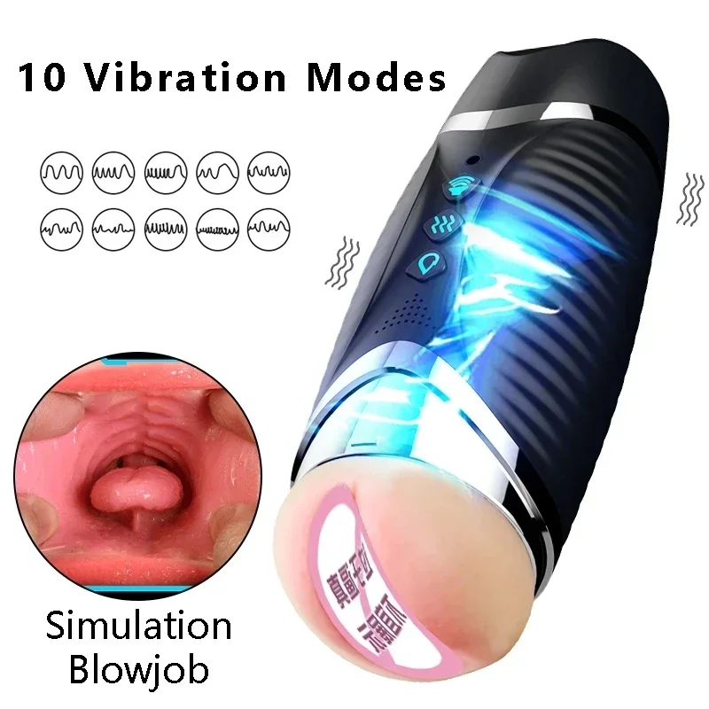 Automatic Man Masturbator Cup Blowjob Artificial Vagina Vibrator Heating Voice Men Penis Trainer Adults Masturbating Sex Toys male masturbator,male masturbator cup,male masturbation aid