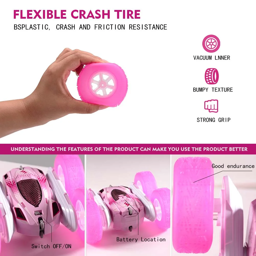 2.4G RC Stunt Car Double Sided Flip Remote Control Car 360° Rotation Off Road Rc Drift Children's Toys Cars For Girls Gift ﻿ 3