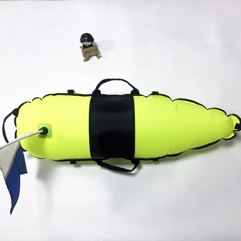 Nylon and TPU Composite Inflatable Terpedo Spearfishing Float with Flag