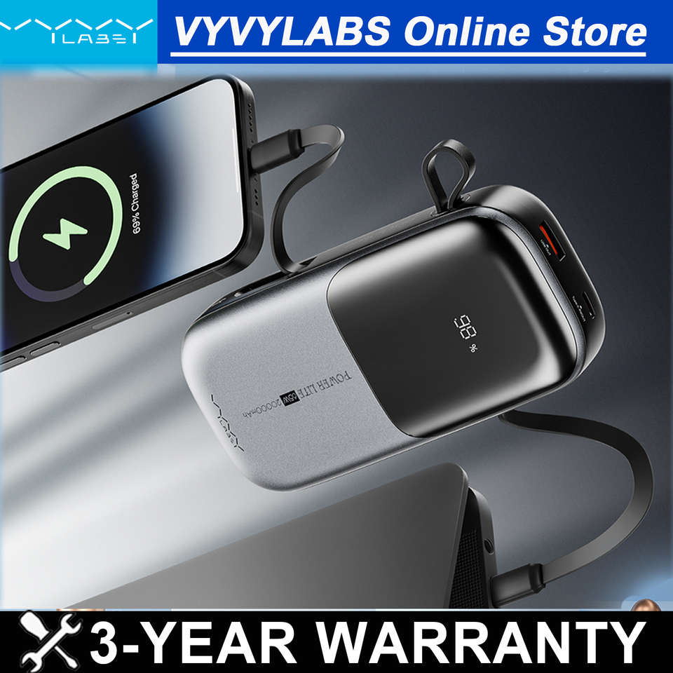 Vyvylabs 20000mAh Magnetic Power Bank Portable PD 100W Fast Charge External  For iPhone/Laptop/Tablet/Power bank ﻿