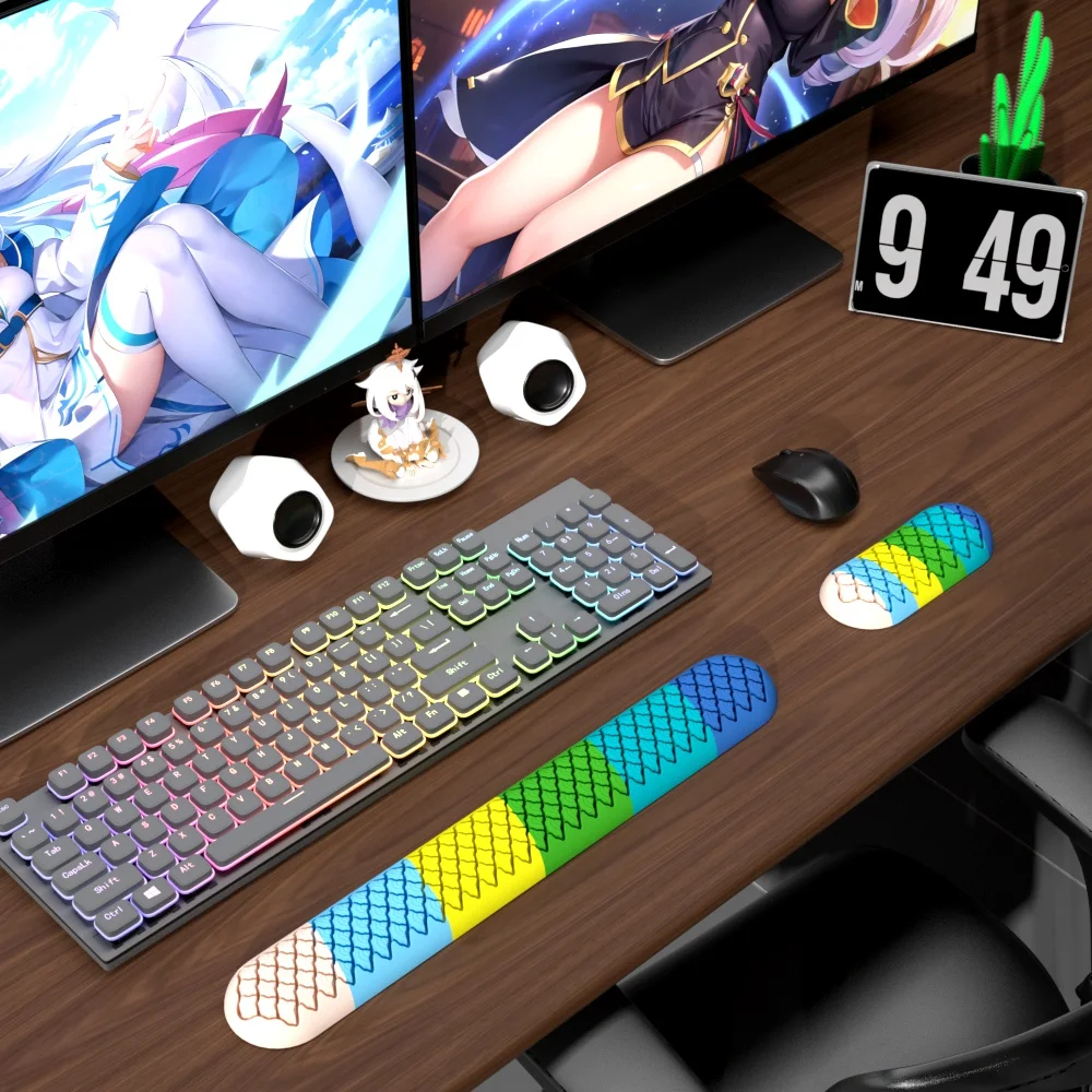 Keyboard Wrist Rest Silicone Mouse Wrist Pad Hand Protection Comfortable Heat Dissipation Ventilation Wrist Rest for Office